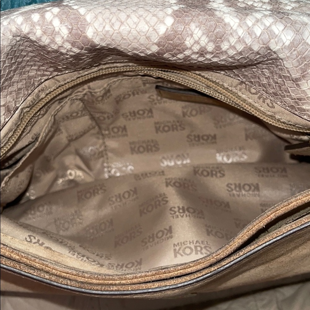 Michael Kors Python Dark Sand Suede Shoulder - image 3